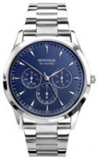 Sekonda Mens Stainless Steel Blue Sunray Dial Bracelet Watch