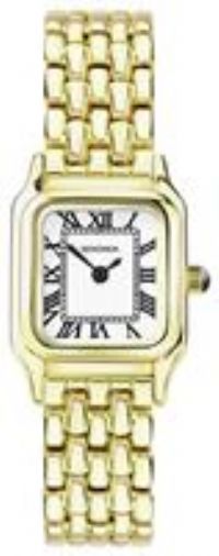 Sekonda Women/'s Octagonal Gold Tone White Dial Analogue Watch with Roman Numerals Gold Bracelet 40144, Gold, Bracelet