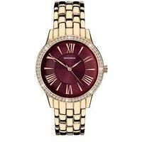 Sekonda Charlotte Ladies 33mm Quartz Watch in Ruby with Analogue Display, and Rose Gold Alloy Bracelet 40290