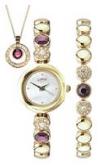 Limit Ladies' Gold Plated Bracelet, Necklace and Watch Set