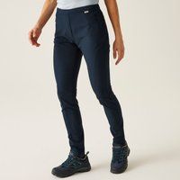 Regatta Women/'s PENTRE pantalón elástico en Tejido Isoflex, impermeable, 2 bolsillos laterales con cremallera Pants, Navy, 16 Long Leg