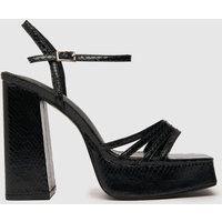 schuh skylar snake square toe high heels in black