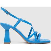 Schuh Scarlett Flared Block High Heels In Blue