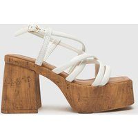 schuh vivian strappy cork platform sandals in white