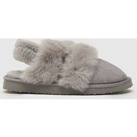 schuh harper fur mule slippers in grey