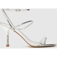 schuh stasia toe loop high heels in silver