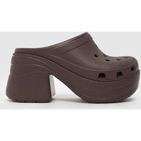 Crocs siren heeled clog sandals in dark brown