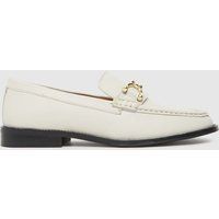 schuh lassie leather snaffle loafer flat shoes in off-white