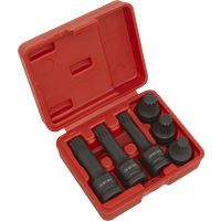 Sealey SX052 Impact Spline Socket Bit Set 6pc 1/2"Sq Drive