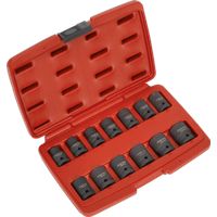 Sealey AK5613TD 1/2-Inch Square Total Drive Impact Socket, Black, Set of 13 Piece