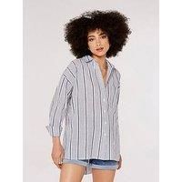 Apricot Woven Stripe Oversized Shirt