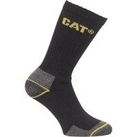 Caterpillar Crew Work 3 Pair Pack Black Comfort One Size Socks