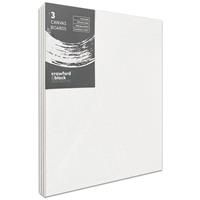 Crawford & Black Canvas Boards - Pack Of 3 - 10 x 12 inches - Canvas Boards - Art Supplies