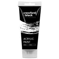 Crawford & Black Black Acrylic Paint - 200ml - Acrylic Paint - Art Supplies