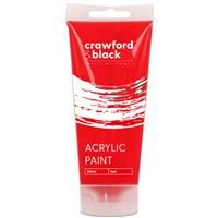 Crawford & Black Red Acrylic Paint - 200ml - Acrylic Paint - Art Supplies