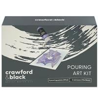 Crawford & Black Paint Pouring Kit - 7 Piece Set - Art Sets - Art Supplies