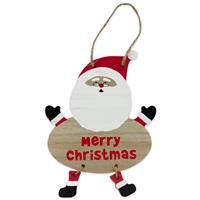 Wooden Christmas Santa Hanging Sign - 15.5cm x 26.5cm - Winterwork - Seasonal Decorations - Christmas Decorations