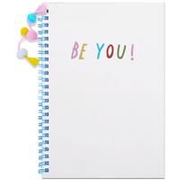 Scribblicious BeYoutiful A5 Wiro Hard Back Notebook - White - Notebooks - Stationery Supplies