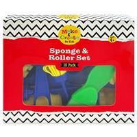 Sponge & Roller Set - Pack Of 10 - Make & Create For Kids - Art Rollers - Kid's Craft Activities