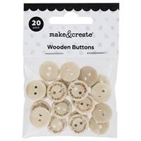 Wooden Buttons: Pack of 20