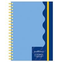 Scribblicious Aligned A4 Wiro Notebook - Blue - Notebooks - Stationery Supplies