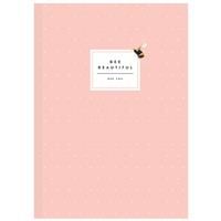 A4 Casebound Bee Beautiful Notebook - Pink - Notebooks - Stationery Supplies