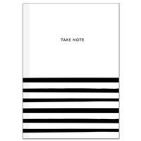 A5 Casebound Mono Stripe Notebook - White - Notebooks - Stationery Supplies