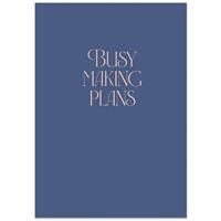 B5 Casebound Navy Busy Making Plans Notebook