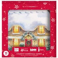 Charity Festive Cottage Christmas Cards: Pack of 10