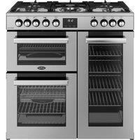 Belling 444411794 90cm Wide Cookcentre Dual Fuel Range Cooker in Stain