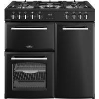 Belling 444411820 90cm Wide Farmhouse Dual Fuel Range Cooker in Black