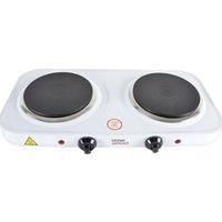 Lloytron E4202WH Kitchen Perfected Double Hotplate, 2000 W, White