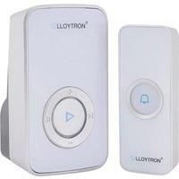 Lloytron Door Bell Kit Wireless MIP3 - 32 Melody Plug In Chime & Push  - White