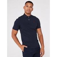 Hackett London Men/'s Slim Fit Logo Polo Shirt, Blue (Navy 595), 3 XL UK