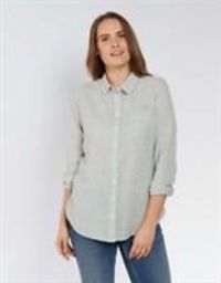 FATFACE Olivia Slub Stripe Shirt COLOUR: IVORY Size 14 RRP £ 40.00