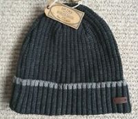 FAT FACE Dark Grey Cuff Knitted BEANIE Toque Hat Tags OSFA Unisex FF14