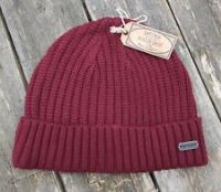 FAT FACE Burgundy RIBBED BEANIE Cuff Hat Tags OSFA Toque Adult FFBOX