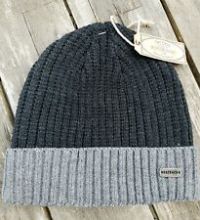 FAT FACE Charcoal / Grey RIBBED BEANIE Cuff Hat Tags OSFA Adult FFBOX