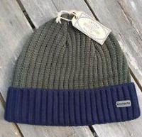 FAT FACE Khaki Green Navy Mens RIBBED BEANIE Cuff Hat OSFA Adult FF33