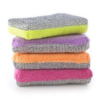 Lakeland Dual Action Microfibre Cleaning Sponge & Scourer Pads - Pack of 4