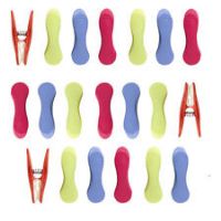 Pack of 20 Soft Grip Cushioned Pegs in Assorted Vibrant Colours