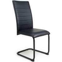 Shankar 4 x Carlisle Leather Effect Black Dining Chair