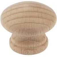 Traditional Cabinet Door Knobs Plain Beech 30mm 2 Pack (51584)