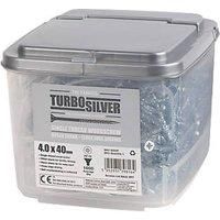 Turbo Silver PZ Double-Countersunk Multipurpose Screws 4 x 40mm 1000 Pack (2550F)