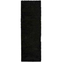 Modern Style Rugs Venus Shaggy Black Stain-Resistant Indoor Rug. Soft Textured Rug Suitable for Livingroom, Bedroom, Hallway and Lounge Area Rug - 67x200 cm