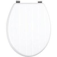 WC Toilet Seat Bathroom Oval Shape MDF Seats Plastic Include Fittings With Lid