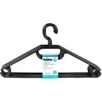 Beldray LA050779BLK Plastic Clothes Hangers, Pack of 10, Black, 0.75 x 41 x 21 cm