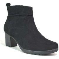 Women'S Heel Side Zip Casual Boots - Black