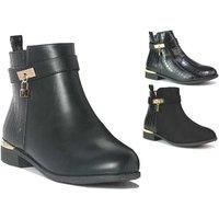 Women' Side Zipper Classic Ankle Boots. - Black