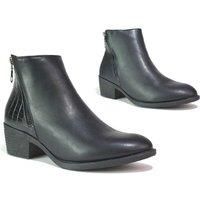 Women' Side Zipper Classic Ankle Boots. - Black